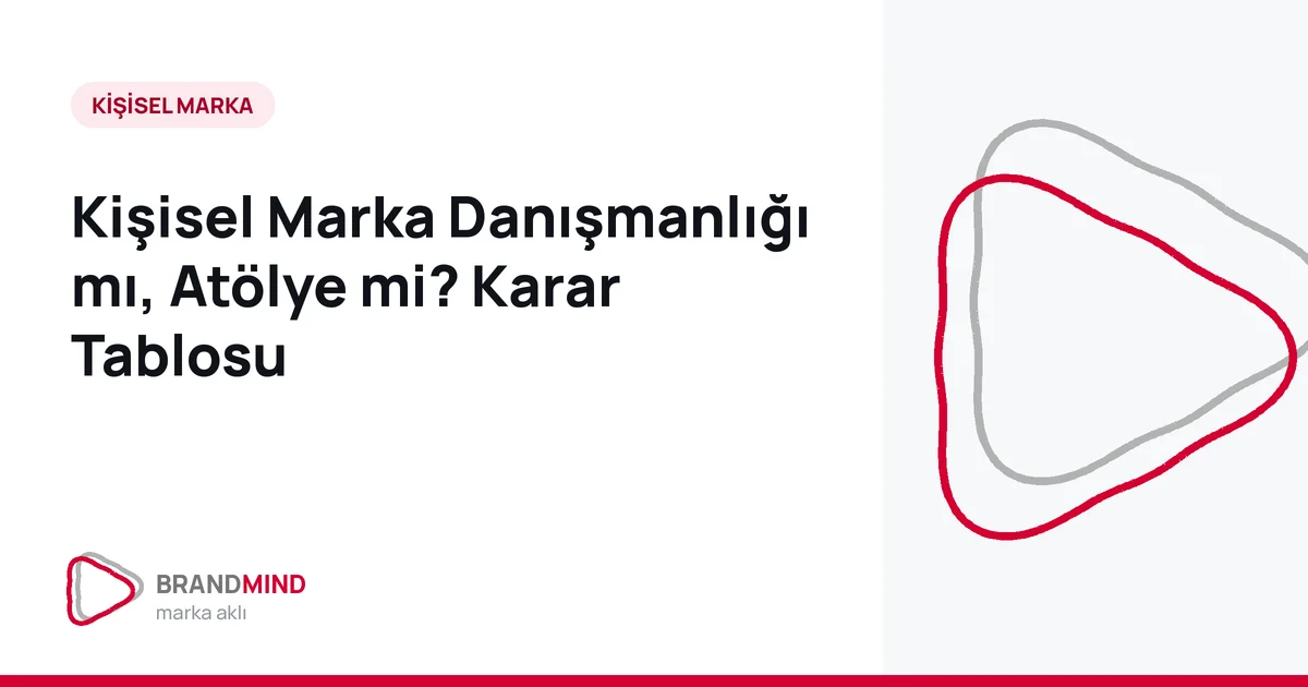 Kişisel Marka Danışmanlığı mı, Atölye mi? Karar Tablosu